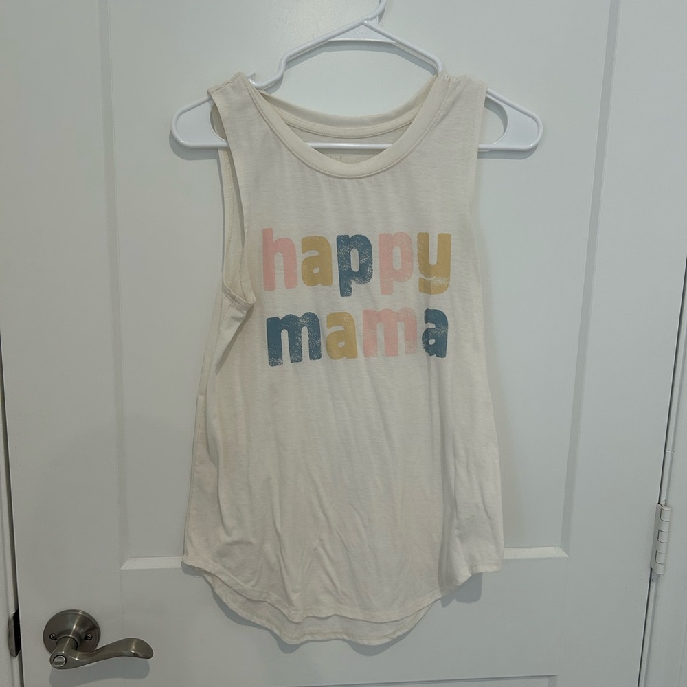 Maternity Happy Mama Sleeveless Top - Cream